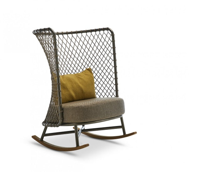wysoki fotel bujany Charme 4385 bronze