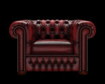 fotel Chesterfield antyczny czerwony