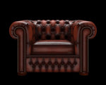 fotel Chesterfield antyczny orzechowy