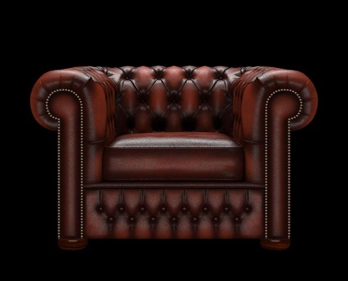 fotel Chesterfield antyczny orzechowy