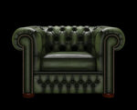 fotel Chesterfield antyczny zielony