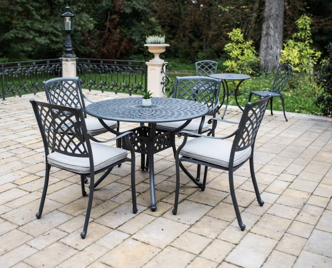 okrągły zestaw Vichy grafitowy