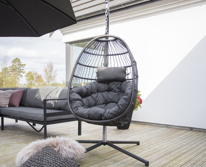 szara huśtawka technorattan Ibiza