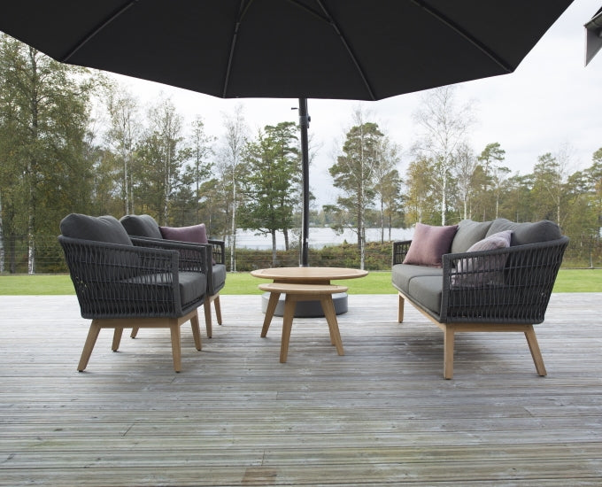 zestaw wypoczynkowy teak technorattan Kent