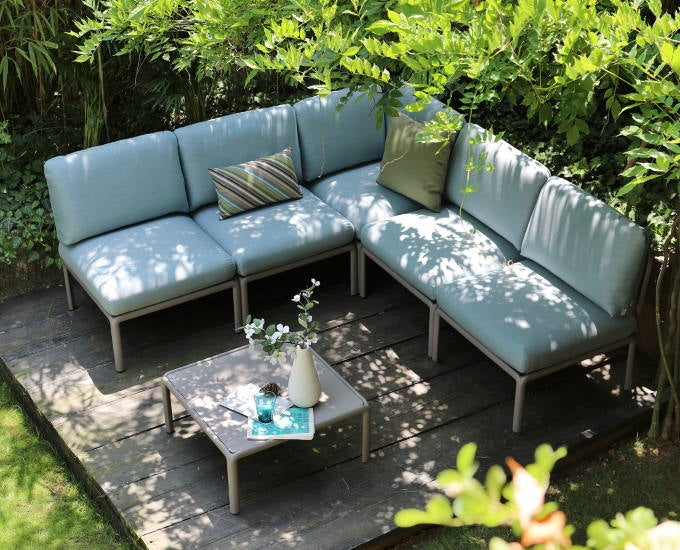 Komodo z jasnymi niebieskimi poduchami