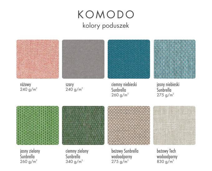 Komodo kolory poduszek