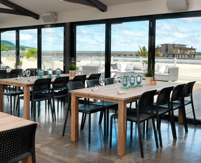 antracytowe krzesła z włókna szklanego Bora