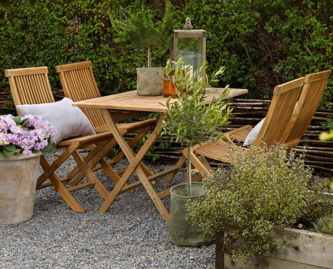 Stół rozkładany prostokątny 140x80 teak Dax