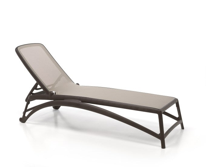 leżak brązowy plecionka taupe