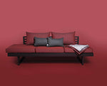 sofa New Holly antracyt czerwone poduszki