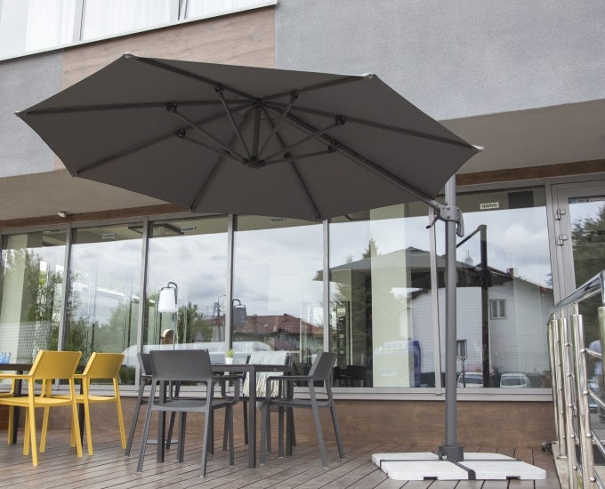 grafitowy parasol szara czasza