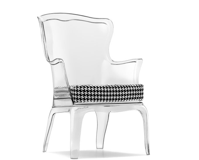 Fotel Pasha 660 przezroczysty z poduszką w kolorze G90