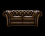 sofa 2 osobowa Bourton antyczny złoty
