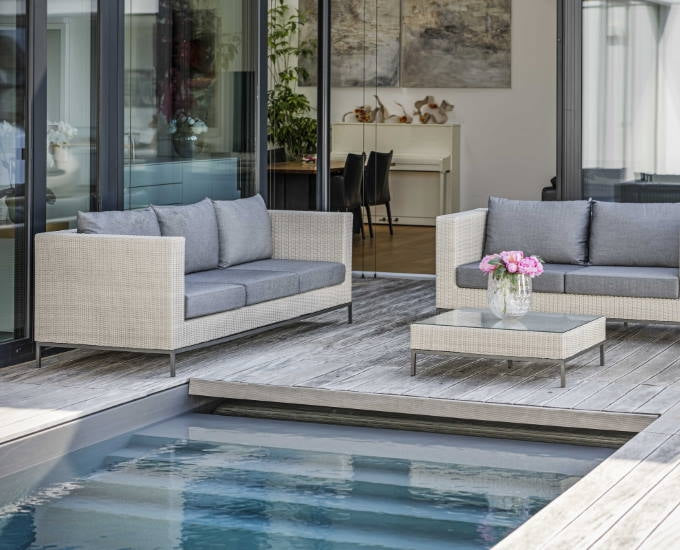 sofa 3 osobowa biało szara Fontana