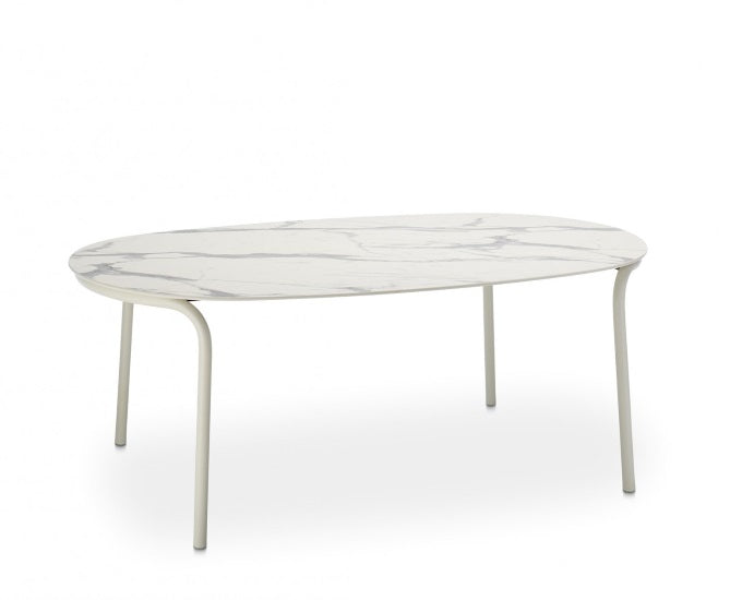 stół Charme 200x113 biały marmur HPL