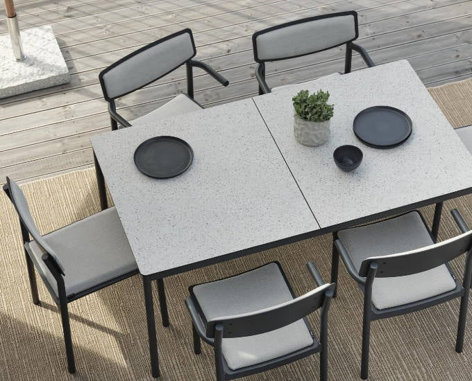 stół z blatem z HPL szarym 160 Nox