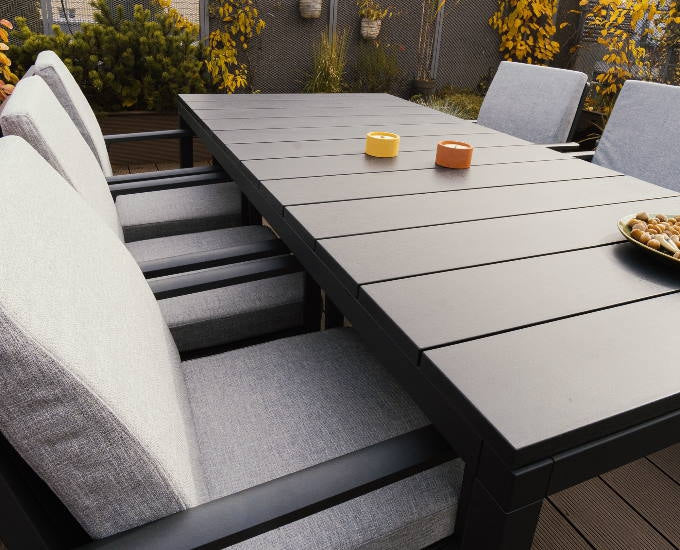 stół Rio rozkładany krzesła Samvaro grafitowe