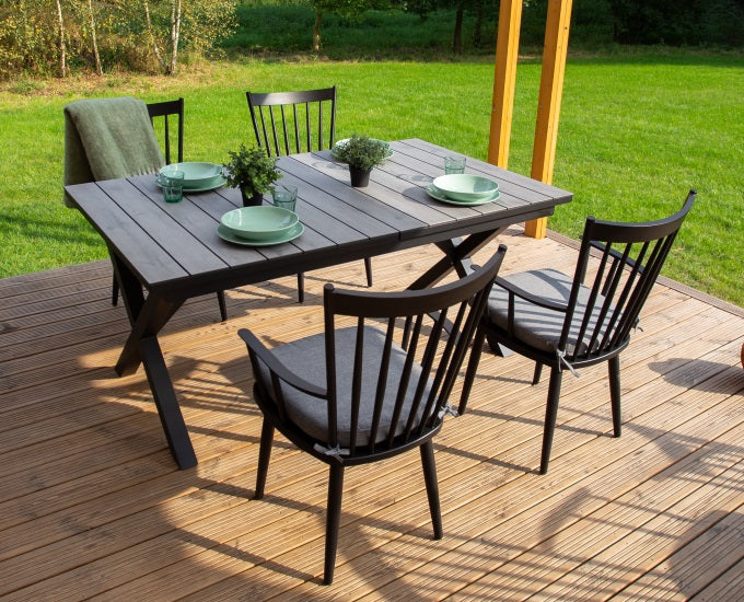 stół Richmond czarny blat hpl szary