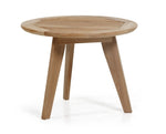Okrągły stoliczek teak 60 cm na trzech nogach