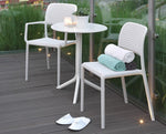 stolik step z krzesłami Bora białe