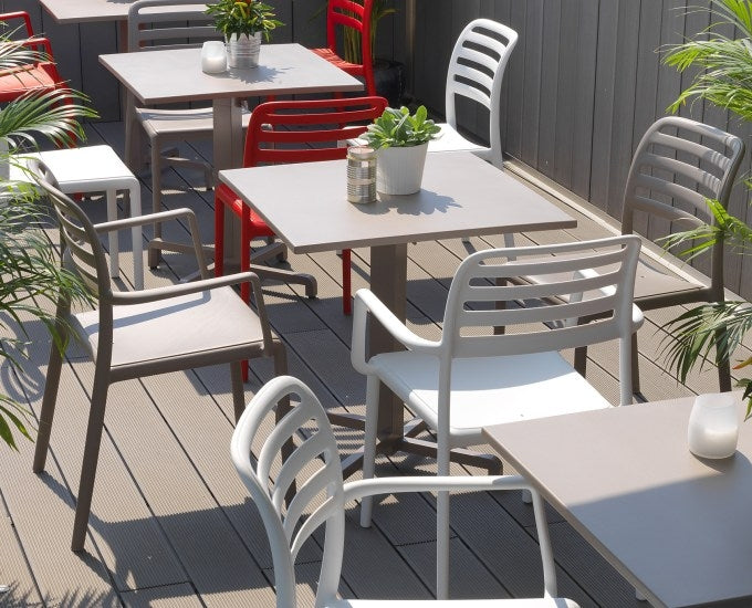 stoły Fiore taupe krzesła Costa