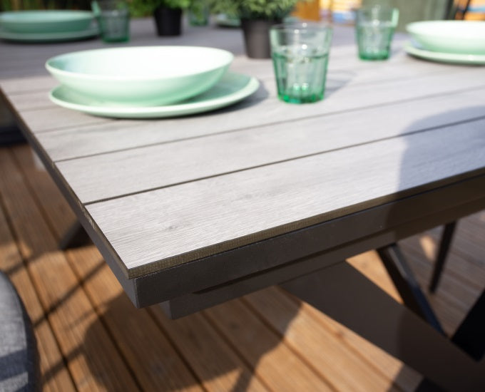 stół Richmond czarny blat hpl szary