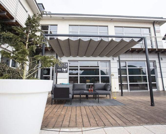 zadaszenie tarasowe standard z rozsuwanym dachem