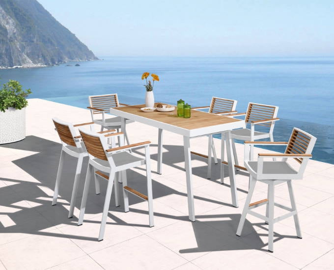 zestaw barowy biało-szary York