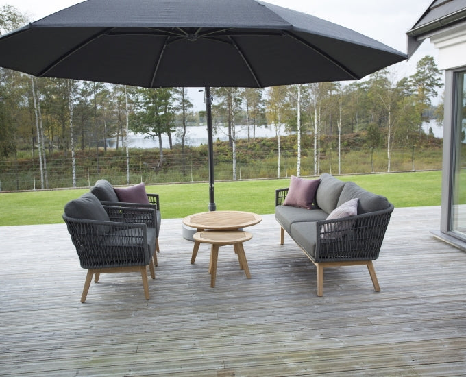 zestaw wypoczynkowy teak technorattan Kent